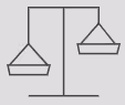 Simple black and white illustration of an unbalanced balance scale.