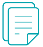Icon depicting two overlapping documents with blue lines representing text.