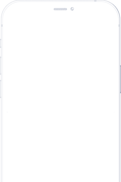 White smartphone with blank white screen on black background.